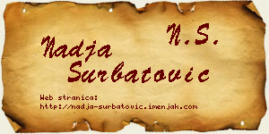 Nadja Šurbatović vizit kartica